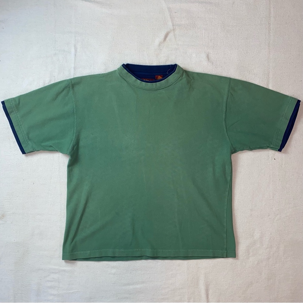 Haggar Green Tee with Navy Accents